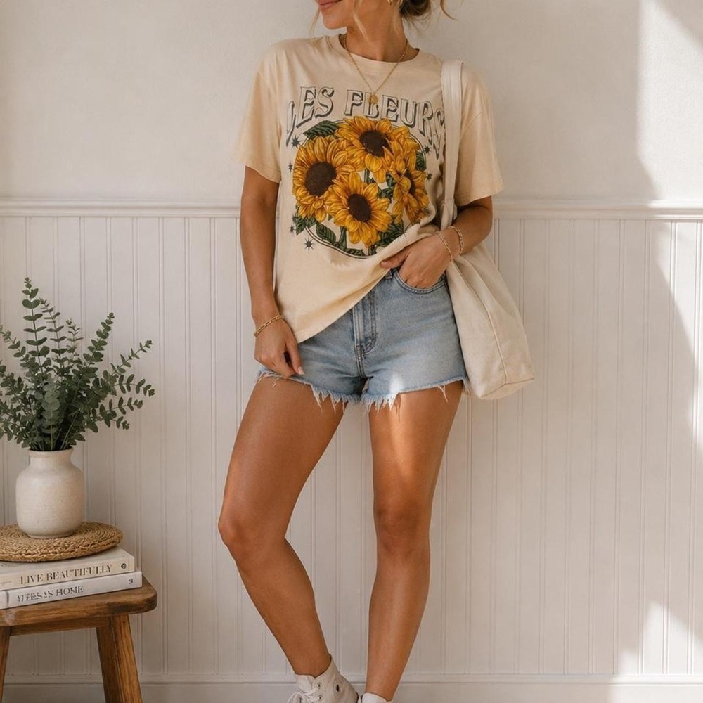 Awake Les Fleurs Sunflower Graphic T-Shirt